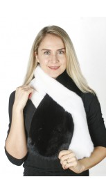Black and white mink fur scarf